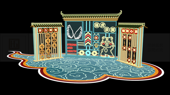 2022年新年美陈（祥云福虎）